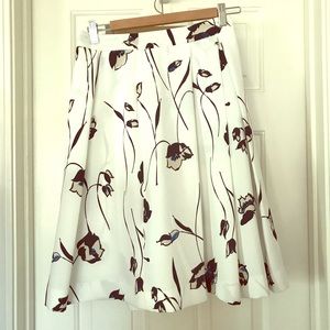 Zara flower print pleated a-line skirt