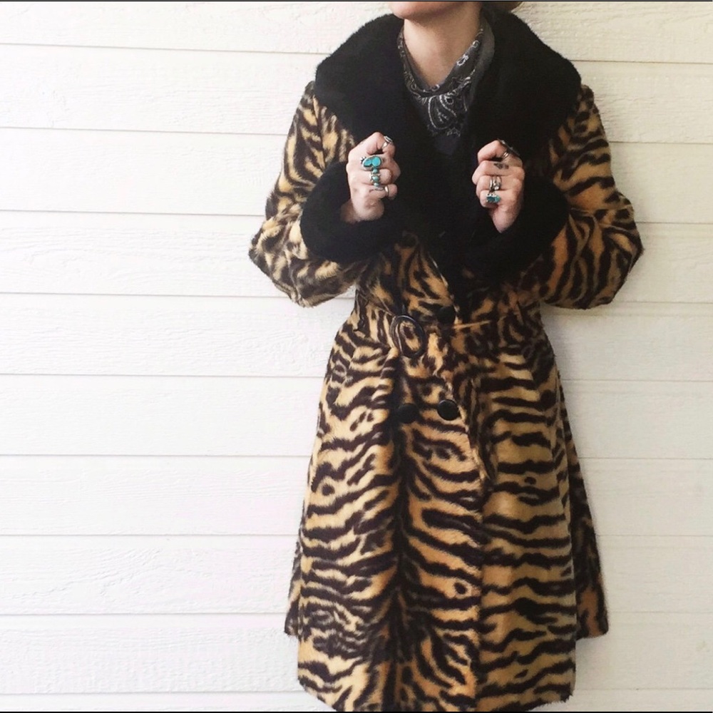 Tiger print vintage coat
