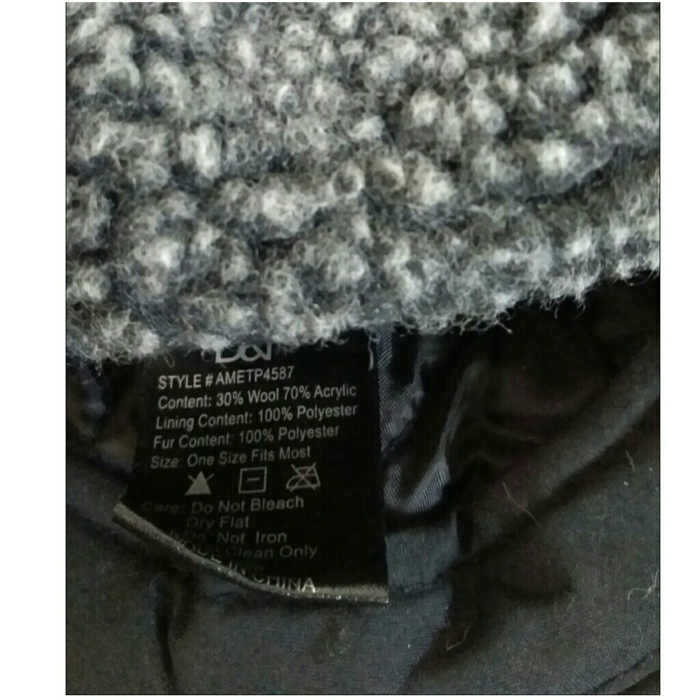 Men's Herringbone Sherpa Lined Ear Flap Hat Cap - Picture 6 of 6