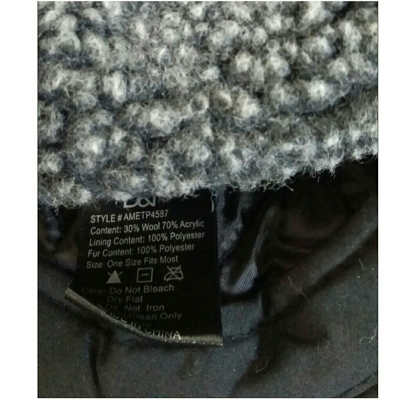 Men's Herringbone Sherpa Lined Ear Flap Hat Cap - Picture 6 of 6