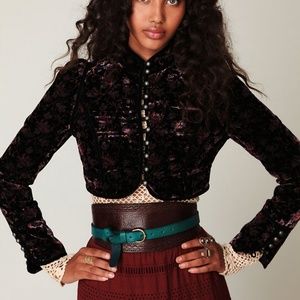 Free people velvet floral jacket