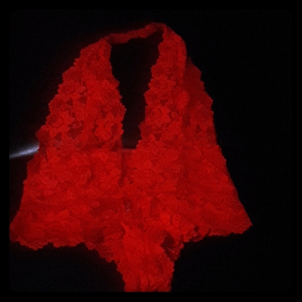 Sexy one piece red lace lingerie
