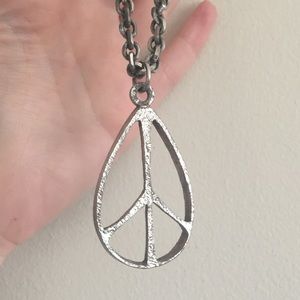 vintage | P E A C E silver necklace