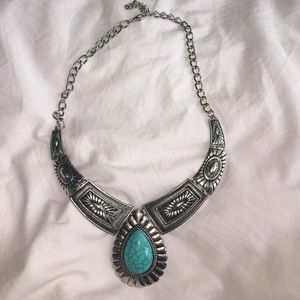 Turquoise Tribal Statement Necklace!