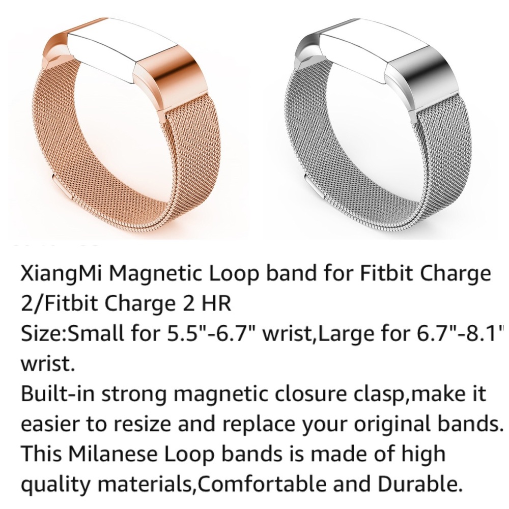 SILVER ONLY🚨Fitbit Charge2 magnetic loop band - Picture 2 of 2