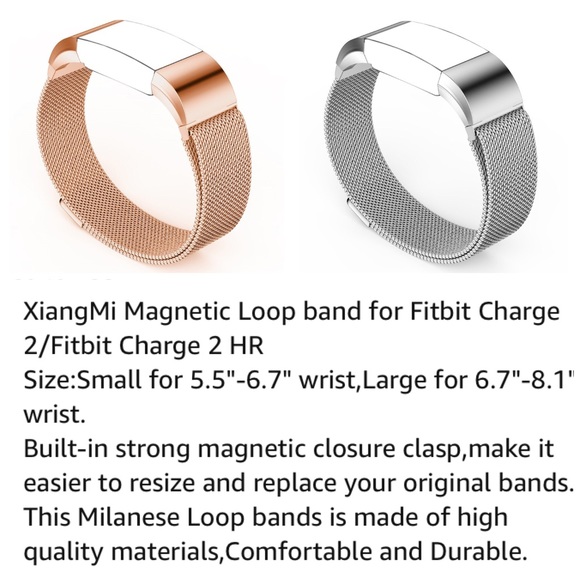 SILVER ONLY🚨Fitbit Charge2 magnetic loop band - Picture 2 of 2