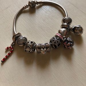 Pandora bracelet with charms