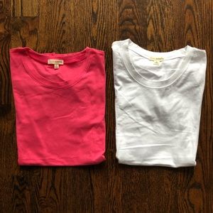 🆕 Pink and White Slim Fit Basic Tees