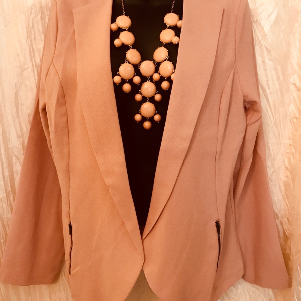 NWT Elodie Boutique Blazer Peachy Pink Large