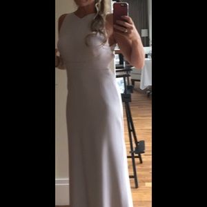 Dessy taupe bridesmaid dress