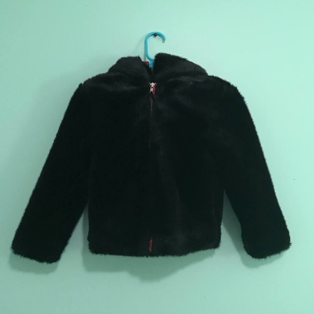 Black Fuzzy Kids Gap Coat