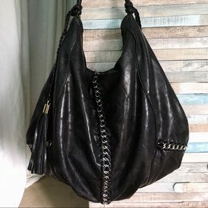 SR Squared by Sondra Roberts Large Hobo with Chain