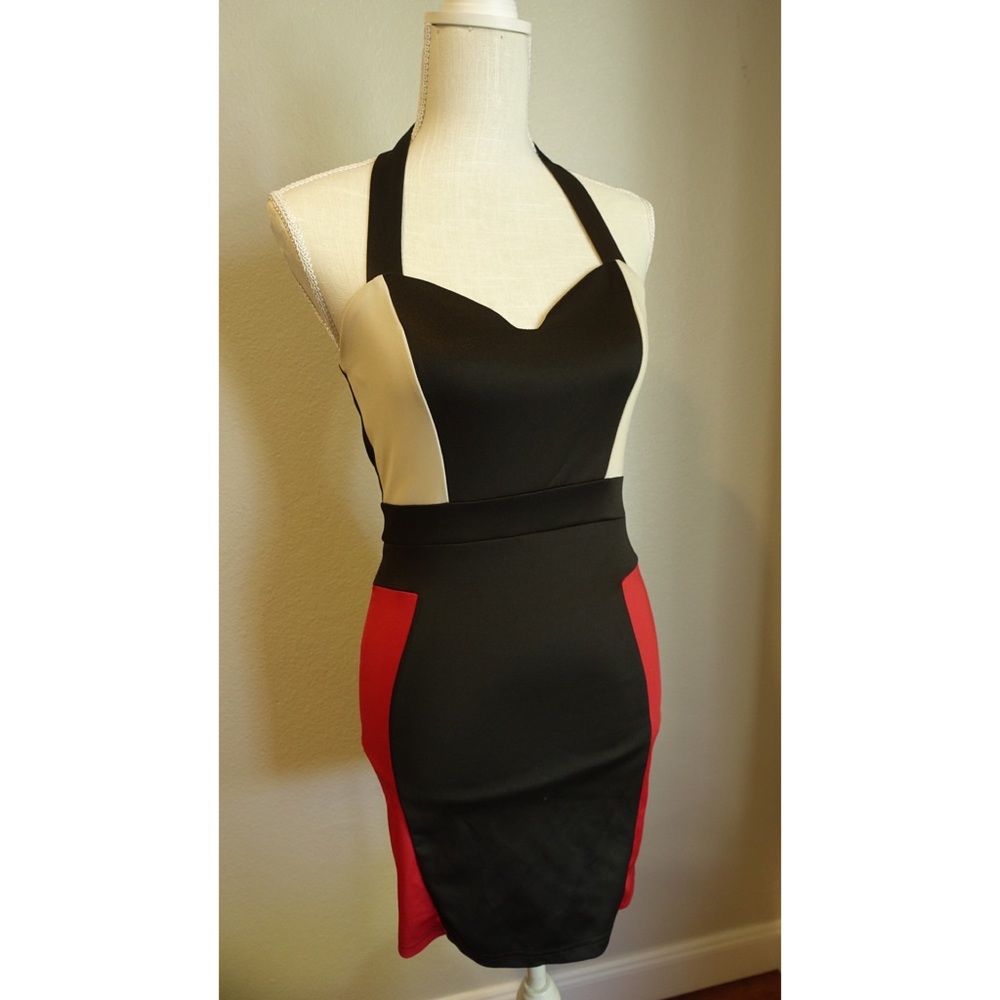 ASOS Color block halter dress