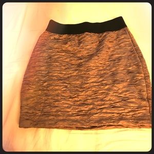 Gold  elastic band mini skirt