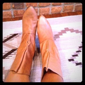 Tan leather boots