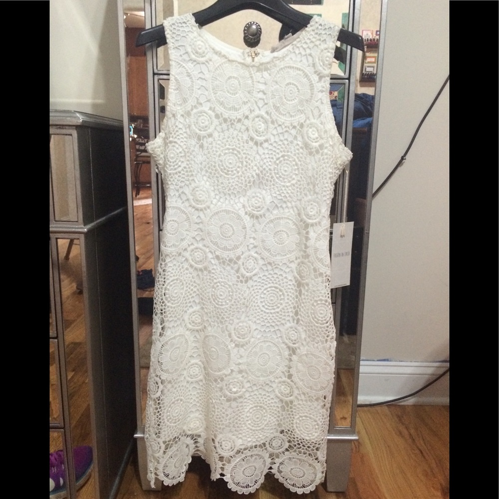 White crochet lace dress