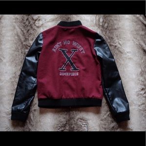 DimePiece Designs No Wifey Maroon Varsity Jacket