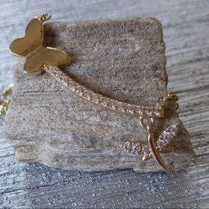 Butterfly, Dragonfly Bar Charm and necklace