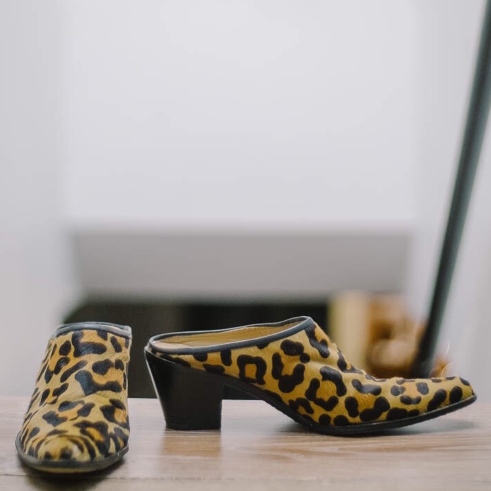 Stuart Weitzman Slip on Heels Cheetah