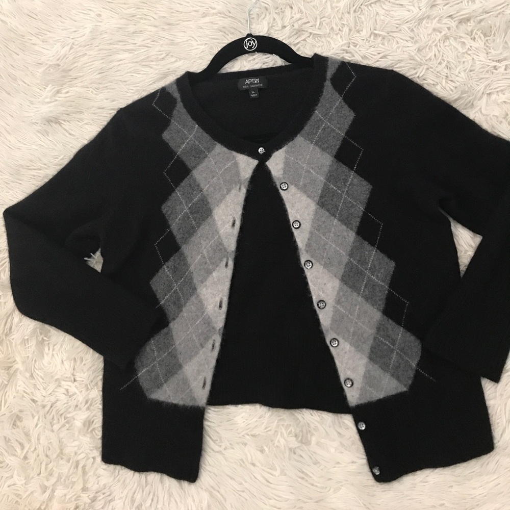 Apt. 9 Cashmere Sweater Argyle