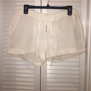 White Linen Shorts