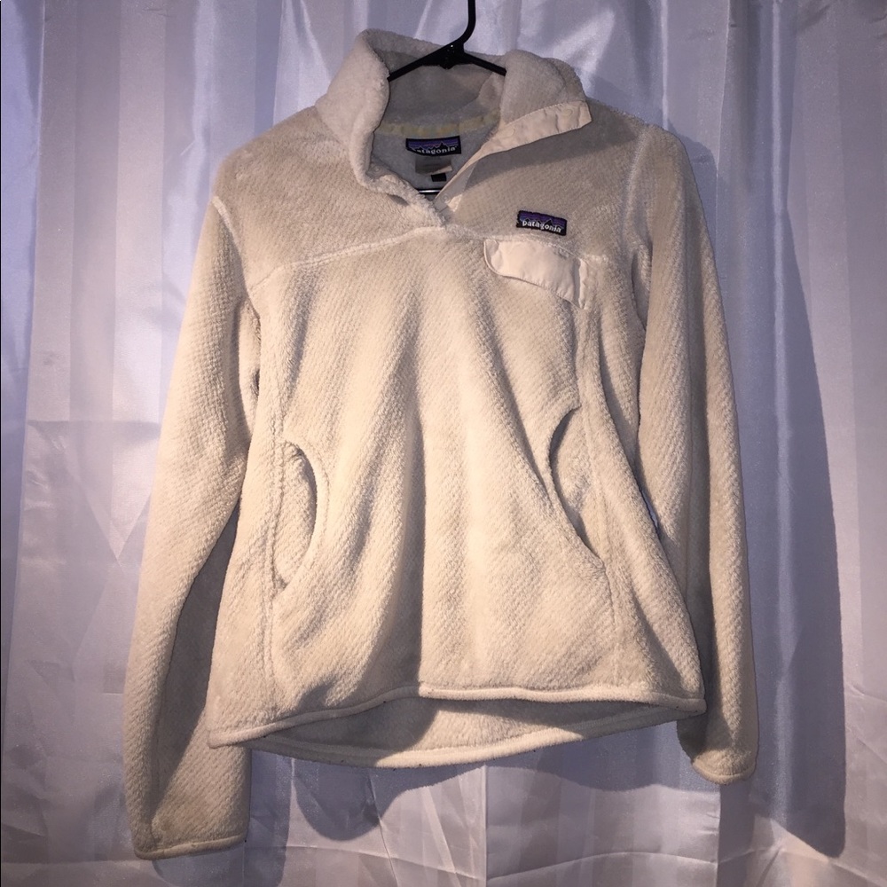 Small cream re-tool snap-t fleece pullover