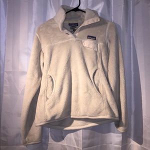 Small cream re-tool snap-t fleece pullover