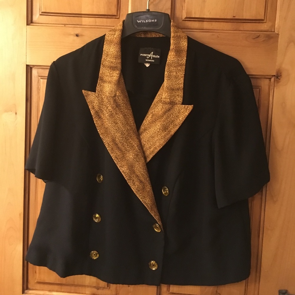 Classy animal print double breasted jacket