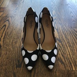 Charles David Polka Dot Pumps size 6m like new
