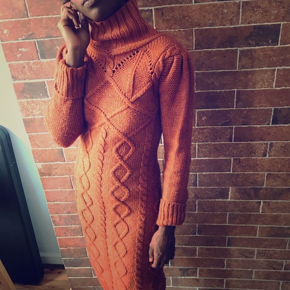 Wool knit sweater dress