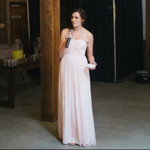 Blush Pink and Flowy Chiffon Bridesmaid Dress