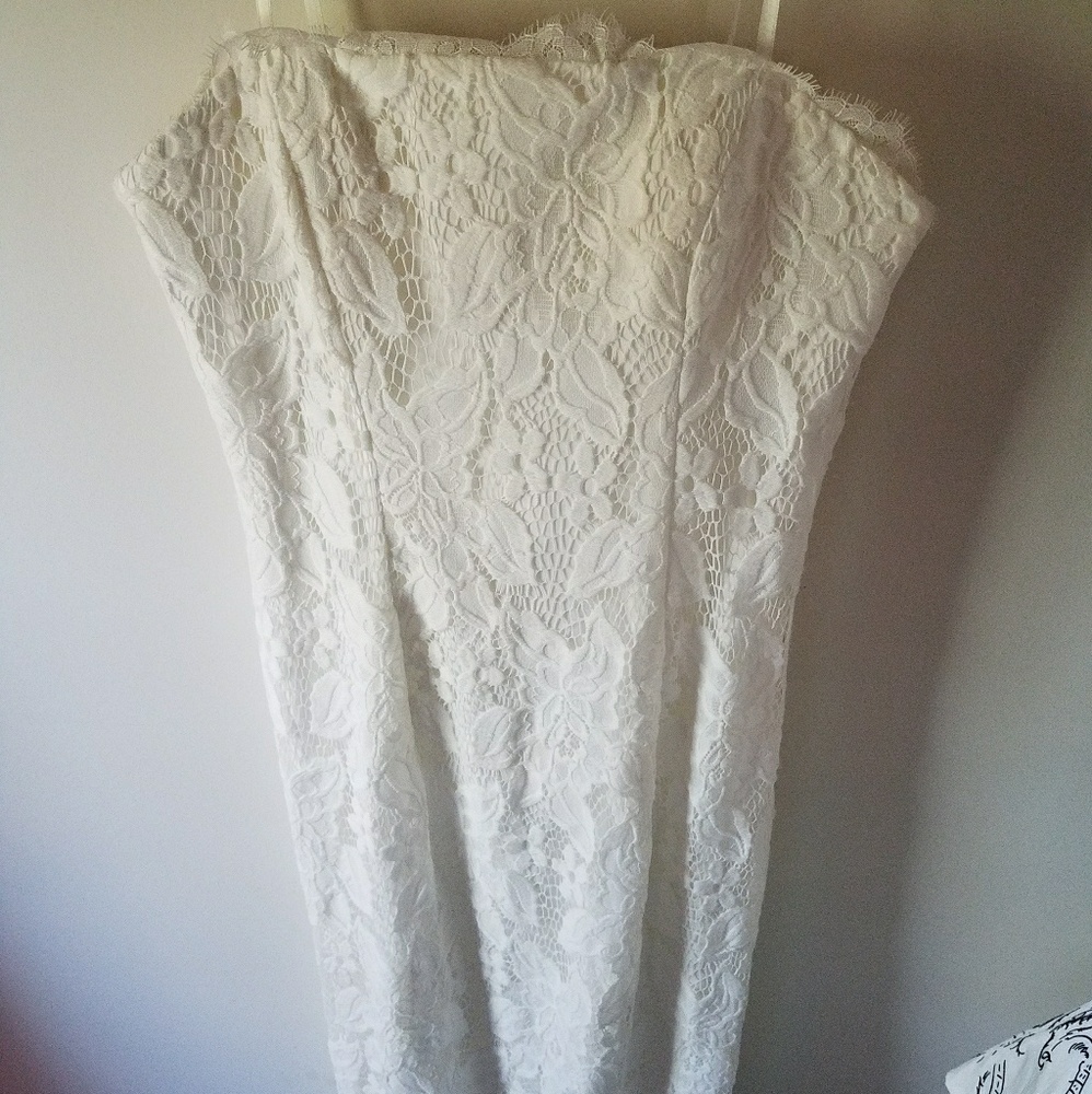 Gorgeous long strapless white gown
