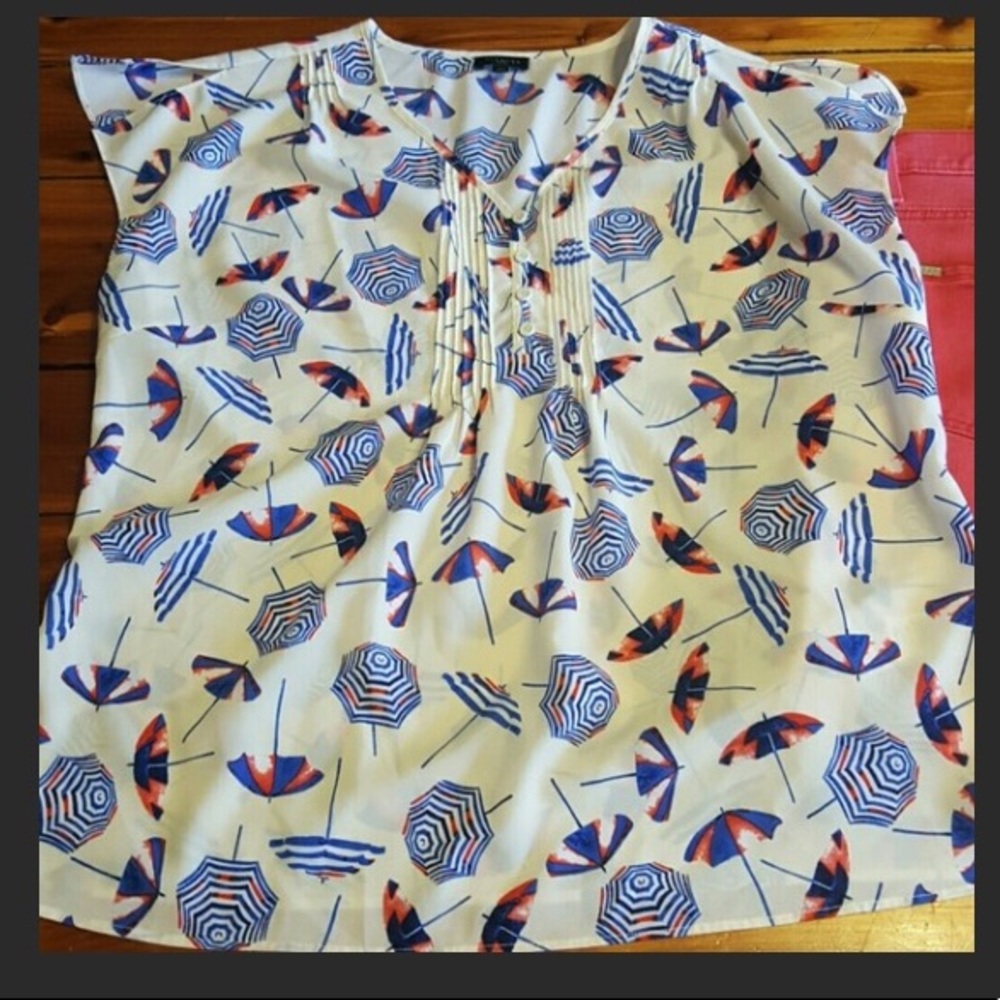 Talbots Umbrella Flutter Sleeve Top