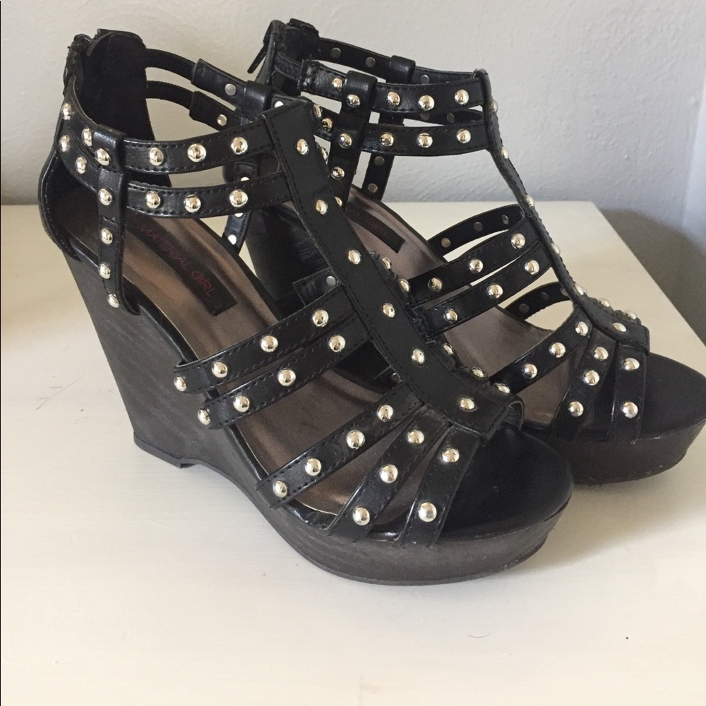 Black studded wedge