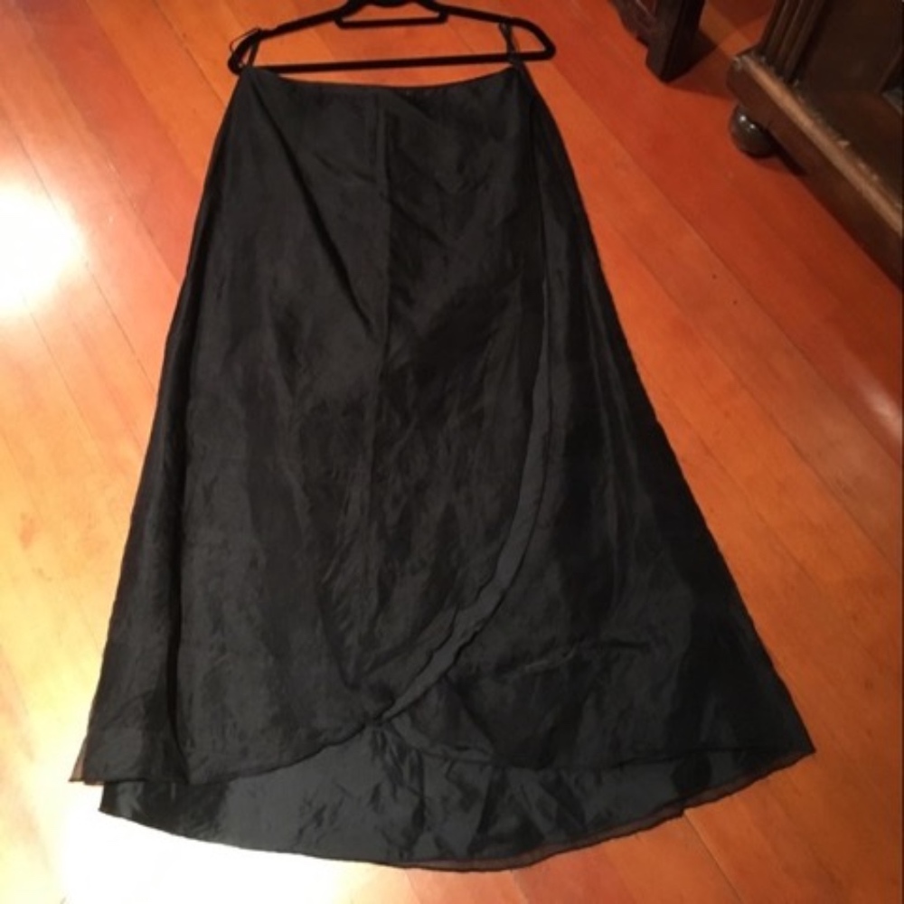 Hand woven organdy over silk skirt