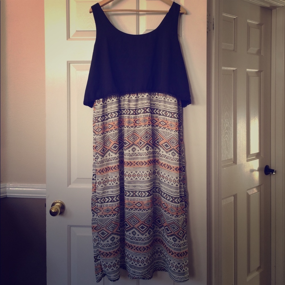 Xhilaration Tribal Aztec Printed Maxi Dress XXL