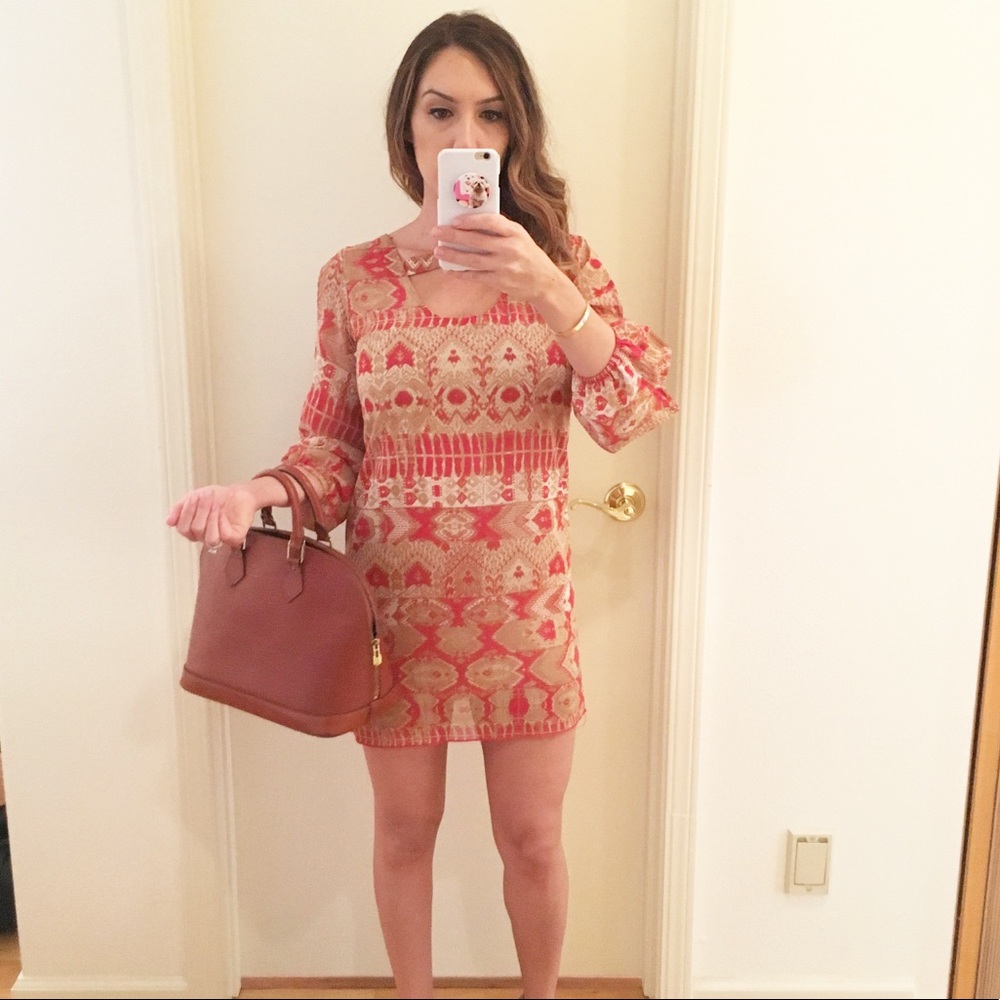 Orange Shift 70s Dress