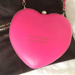 SOLD - KATE SPADE Ooh La La pink heart purse. NWT