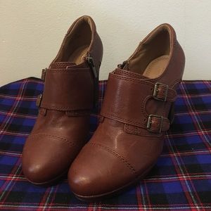 Clarks Brown Leather Booties, 7.5M