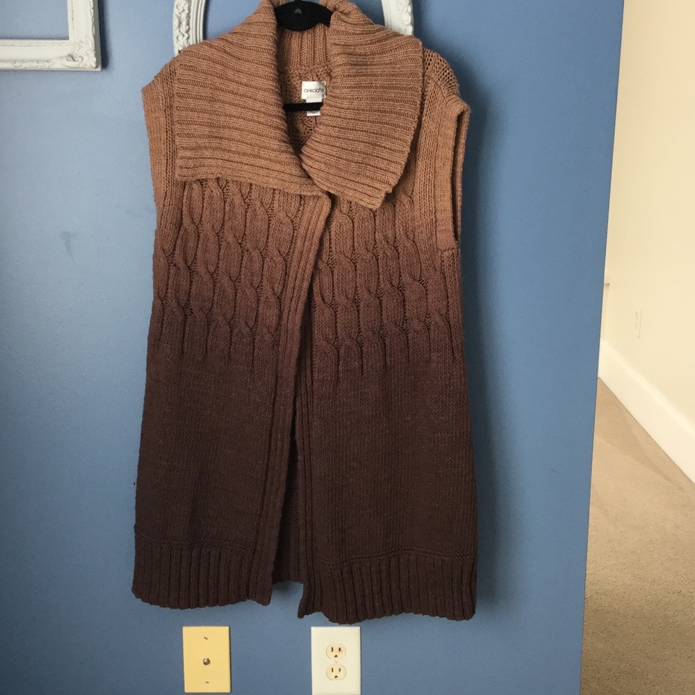 Chico’s Long sleeveless sweater. Size 2 or 14