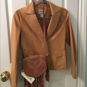 HUGO BUSCATI  LEATHER Blazer fully lined