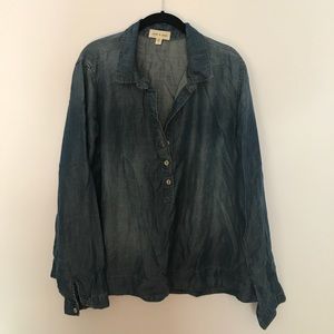 Anthropologie chambray tunic top size xl