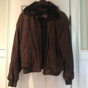 Graham and Gunn leather and shearling coat