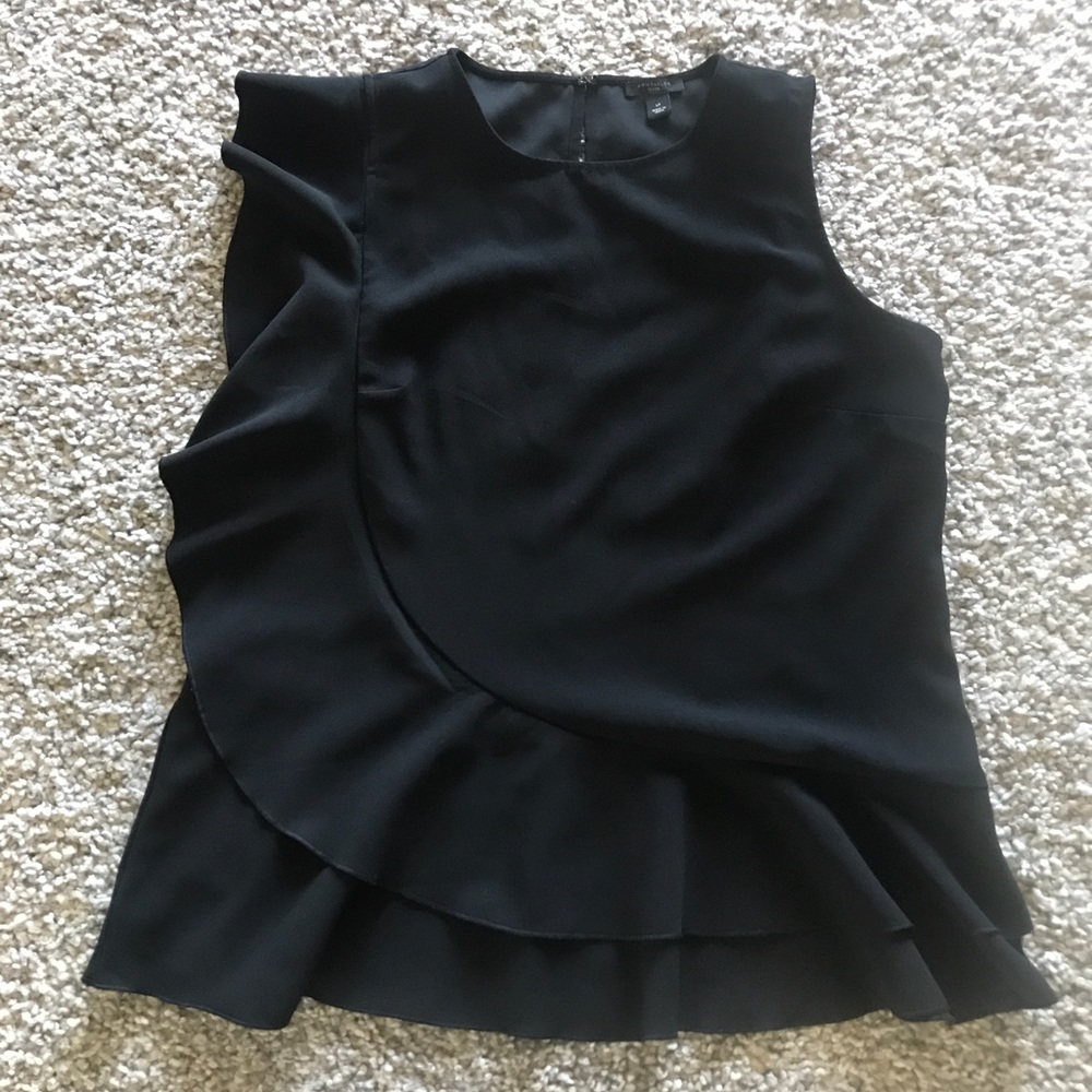 SALE! Ann Taylor Cascading Ruffle Shell - Picture 3 of 5