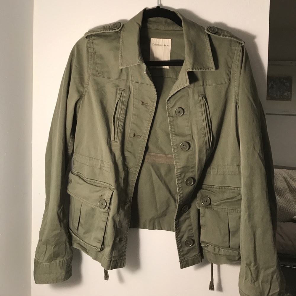 Calvin Klein military green utility jacket