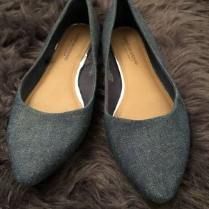 Denim Pointed Toe Flats