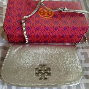 Brand new Tory Burch silver handbag