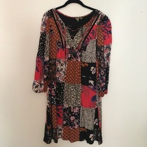 Anthropologie floral mini dress size XL