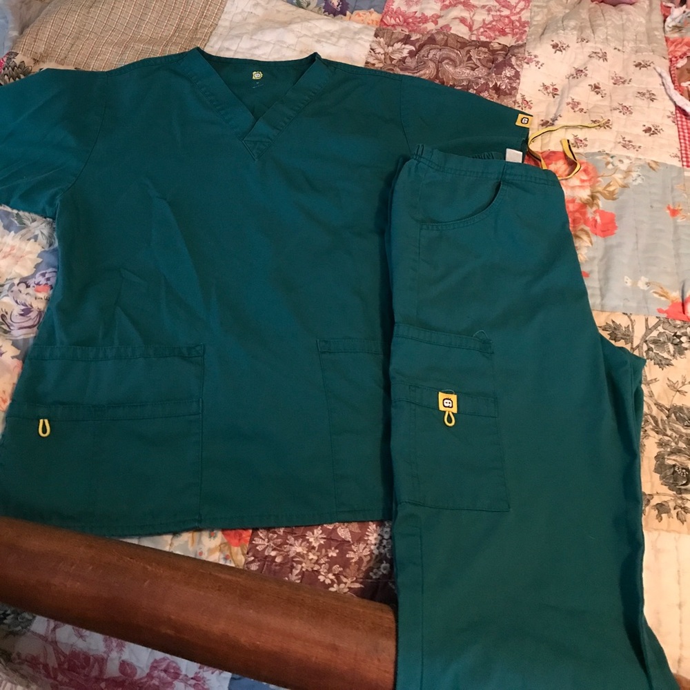 Winkworks scrubs set hunter green size S GUC