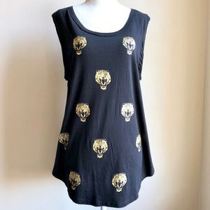 {CHASER} Gold Tiger Print Tank